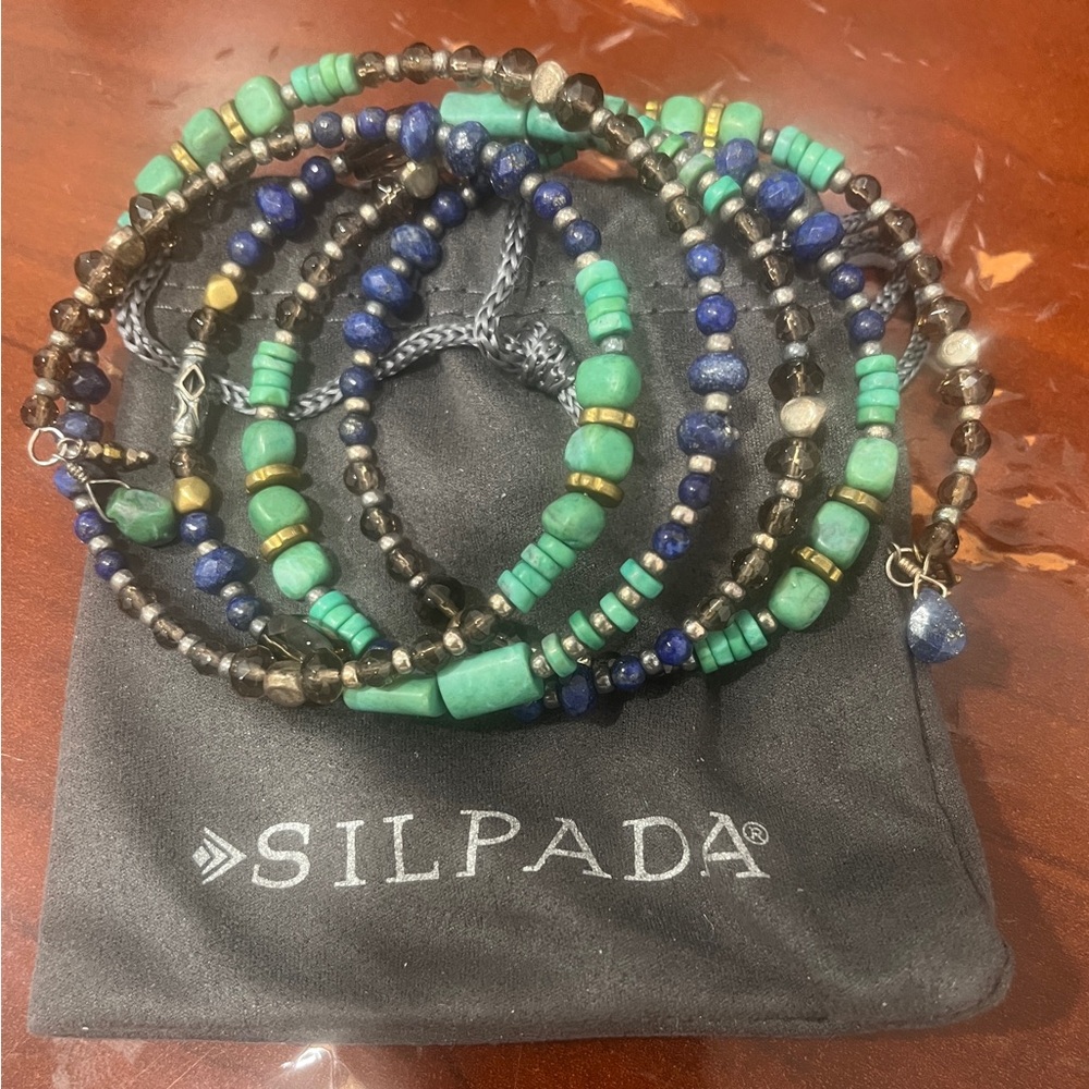 Silpada Green and Blue Beaded Necklace